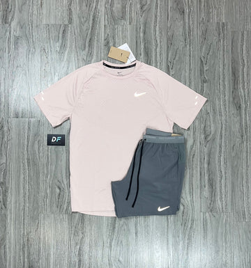 Nike Stride Short T-Shirt Set Pink/Grey