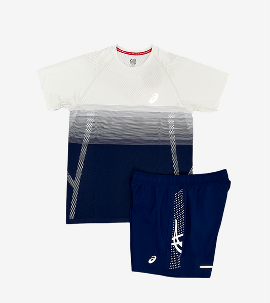 Asics seamless set 'white/blue'
