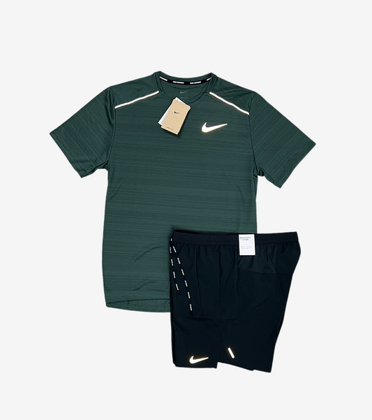 Nike miler 1.0 shorts set 'vintage green'