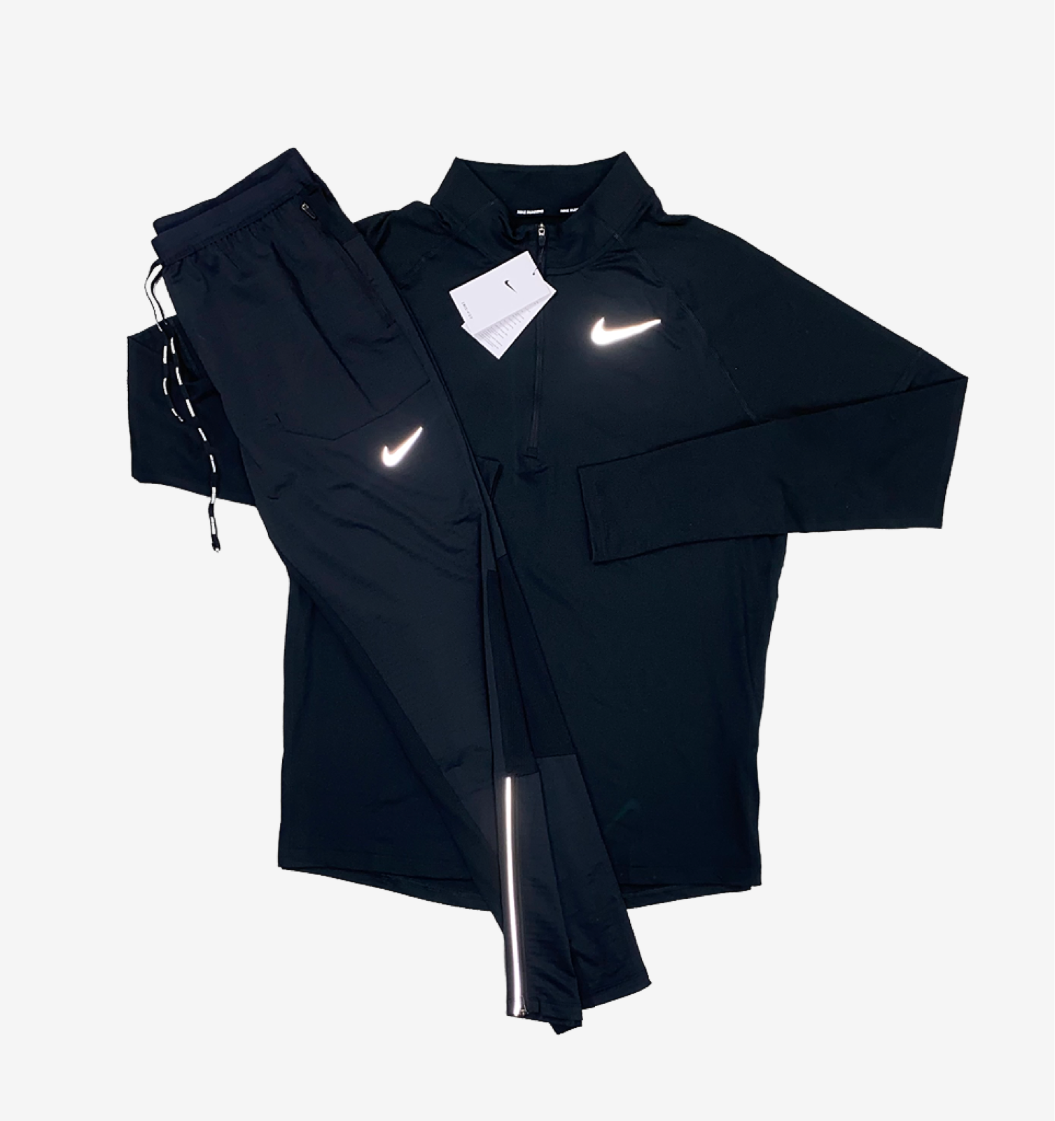 Nike element 1/4 zip tracksuit 'black'