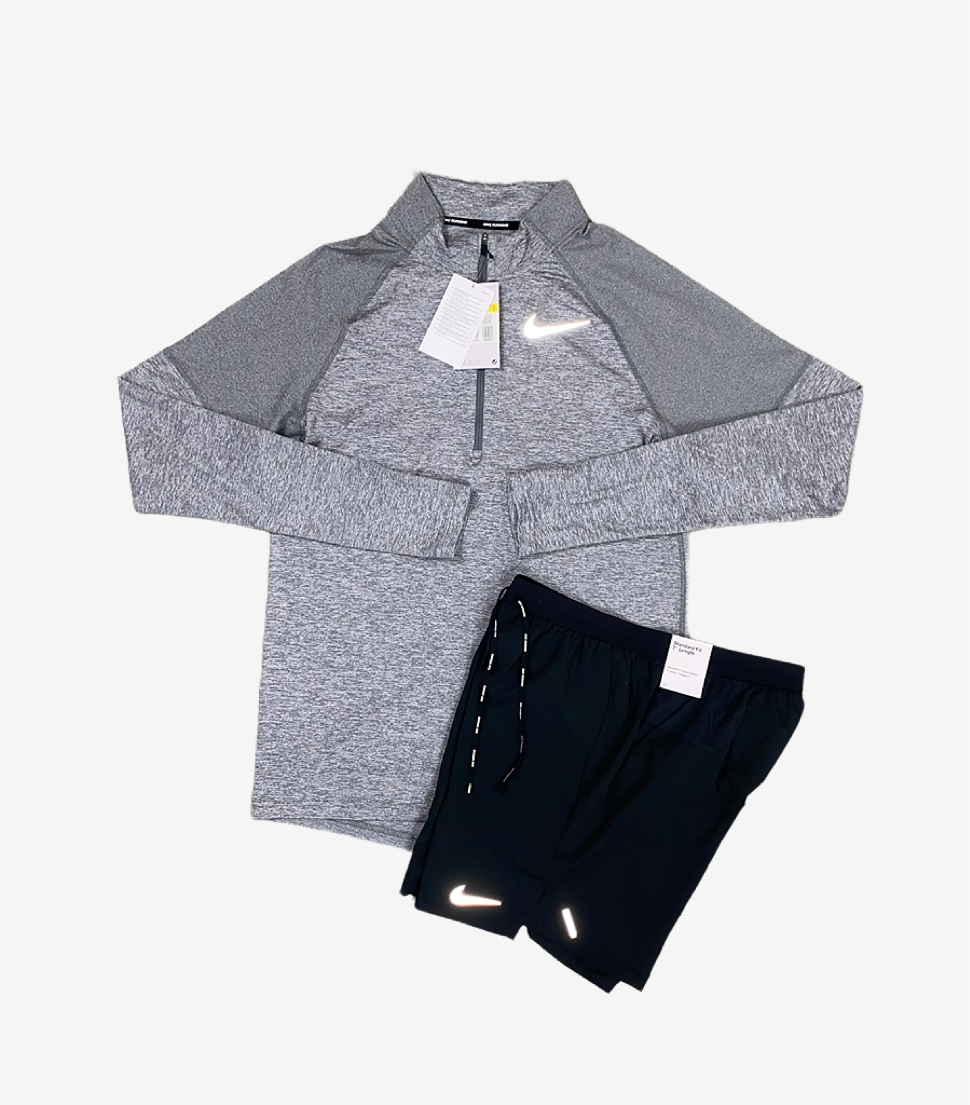 Nike element 1/4 zip set 'grey/black'