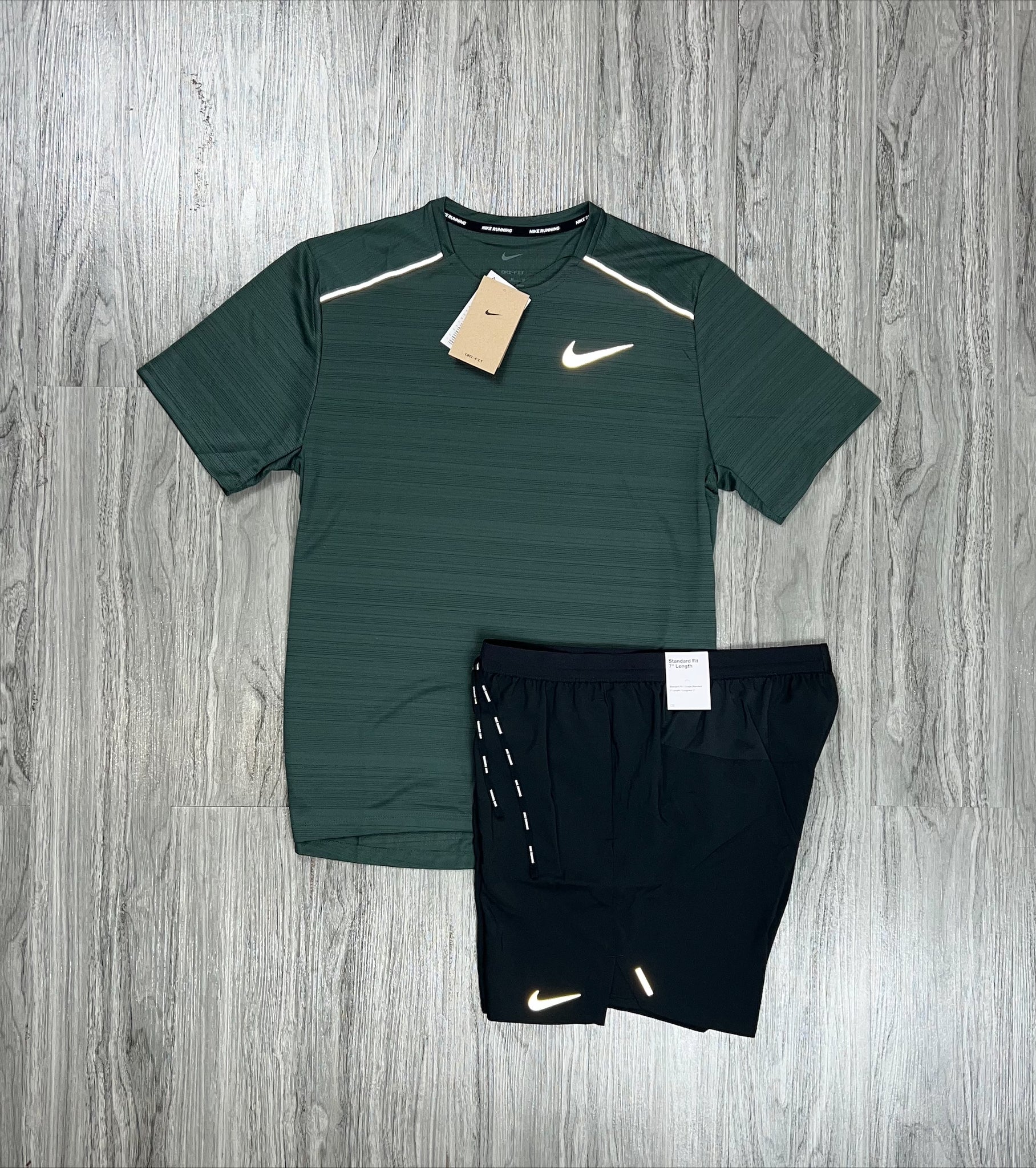 Nike miler 1.0 shorts set 'vintage green'