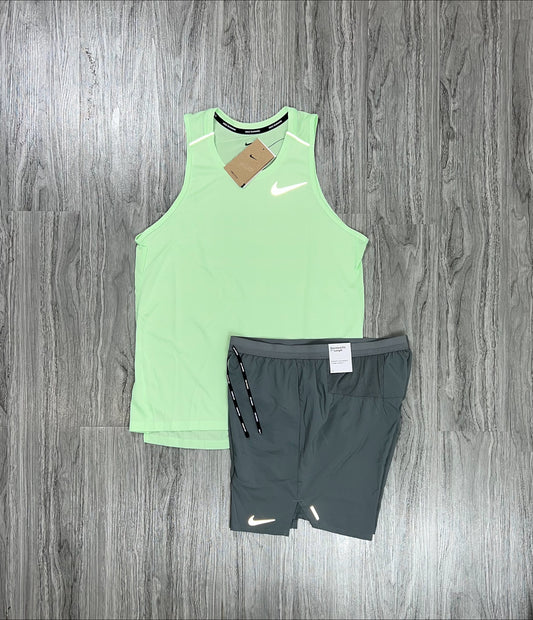 Nike miler 1.0 vest 'vapour green' x grey flex strides