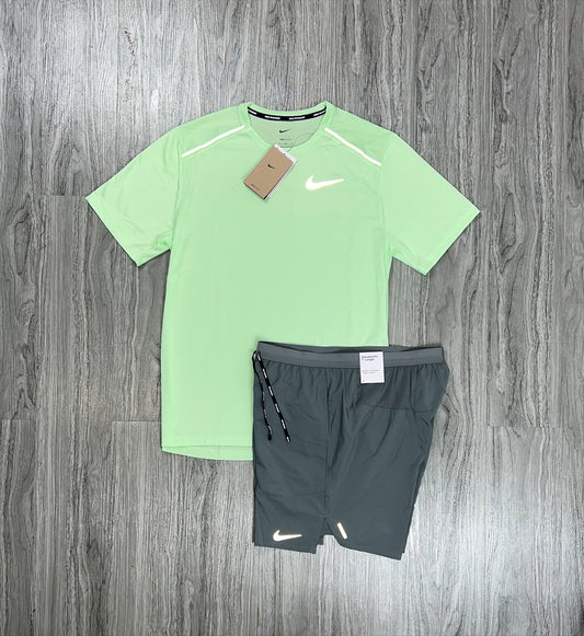 Nike miler 1.0 'vapour green' x grey flex strides