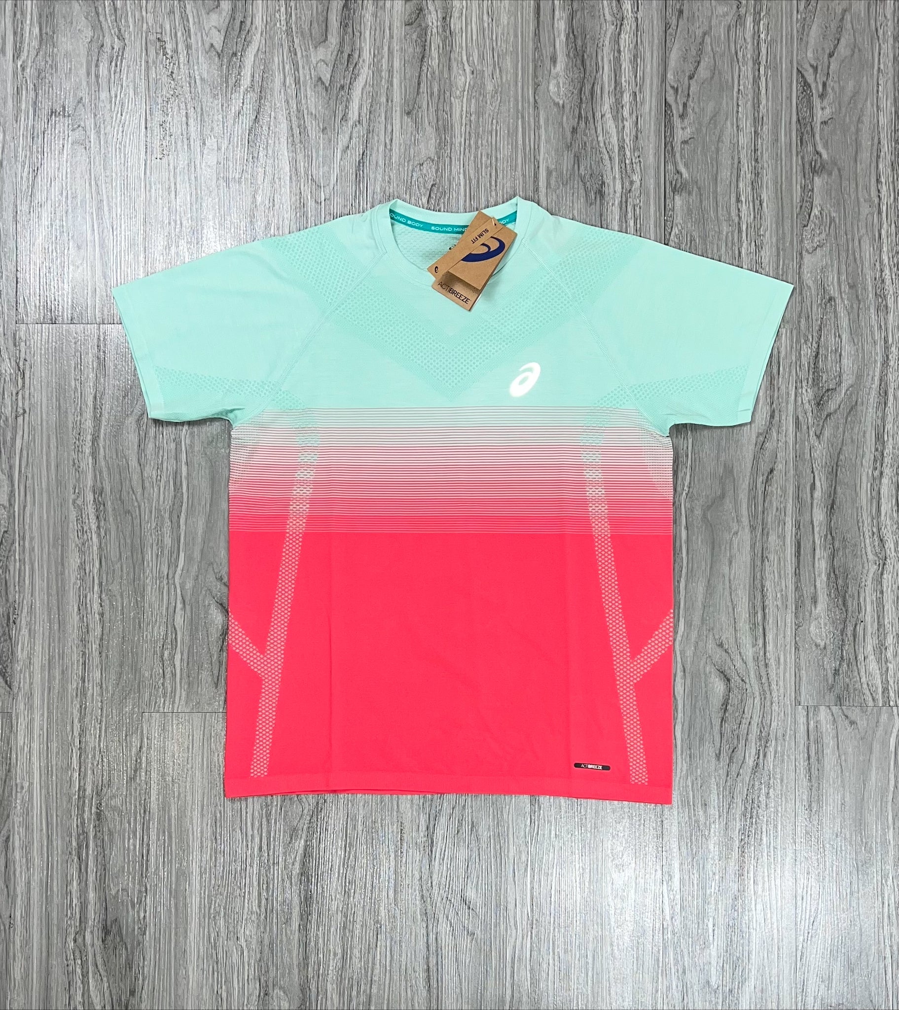 Asics Seamless T-Shirt 'Coral/Oasis Green'
