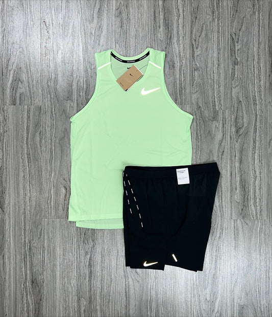 Nike Miler 1.0 vest 'vapour green' x black flex strides
